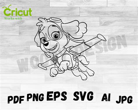 Skye Outline Paw Patrol Svg Skye Svg Paw Patrol Outline Etsy