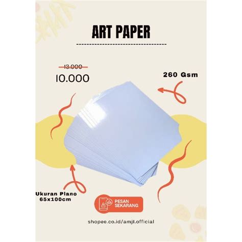 Jual Kertas Art Paper Kertas Art Carton Gsm Plano X Cm