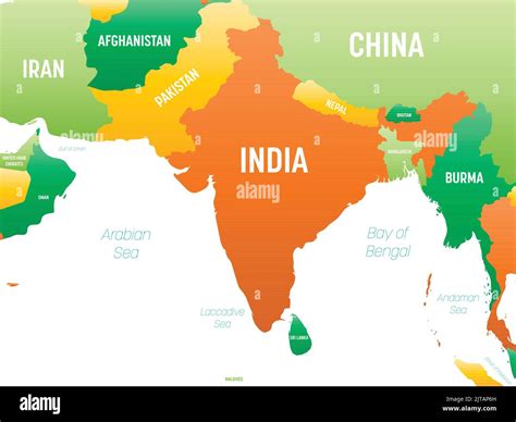 South Asia detailed political map with lables Stock Vector Image & Art ...