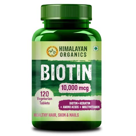 Himalayan Organics Biotin 10000 Mcg With Keratin Amino Acids