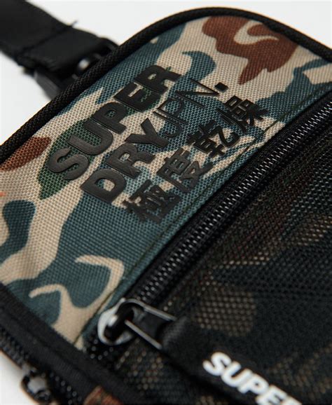 Mens Sport Pouch Bag In Green Camo Superdry