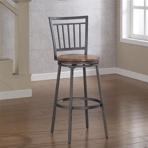 American Woodcrafters Filmore 30 In Grey Swivel Bar Stool B1 101 30w