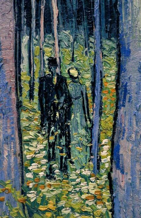 Couple Walking In Forest Detail By Vincent Van Gogh Vincent Van Gogh