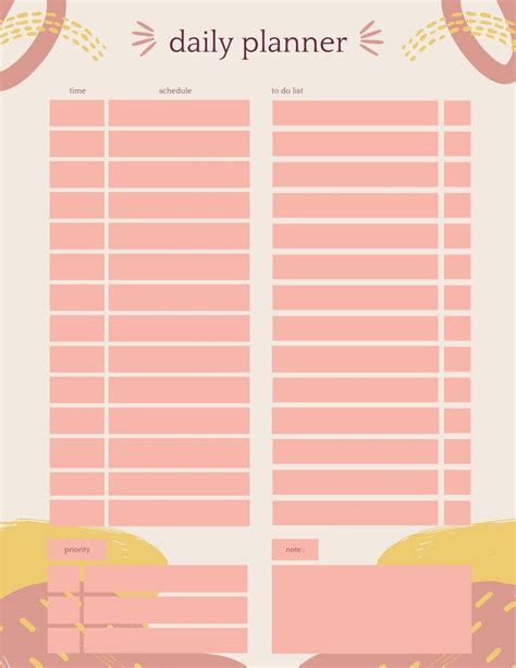 Daily Planner Printable, Daily Planner Sheet, Printable Planner Sheet ...