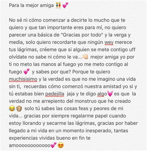 Carta Para Mi Mejor Amiga Bff Quotes Love Messages Birthday Cards