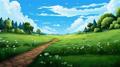 Premium AI Image | blank meadow cartoon