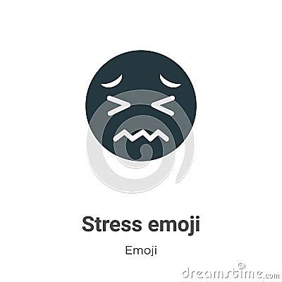 Stress Emoji Vector Icon On White Background. Flat Vector Stress Emoji ...