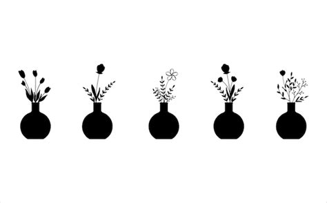 Premium Vector Collection Of Classic Flower Vase Silhouette