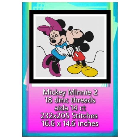 Mickey And Minnie Mouse Cross Stitch Pattern Pattern Only Shopee