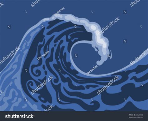 Big Wave Illustration Stock Vector Royalty Free 82928962