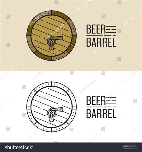 Beer Barrel Wooden Beer Barrel Logo Royalty Free Stock Vector