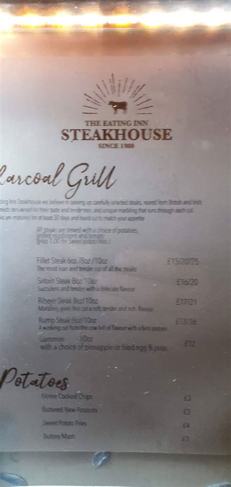 Menu At The Eating Inn Pub And Bar Blackpool The Eating Inn