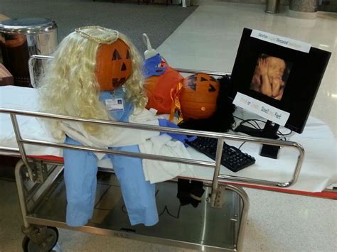 Our Ultrasound Entry In The Hospital Pumpkin Decorating Contest