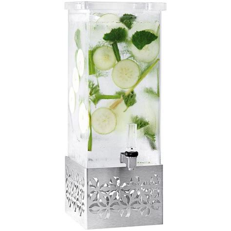 Rosseto Iris Gallon Clear Acrylic Rectangle Beverage Dispenser With