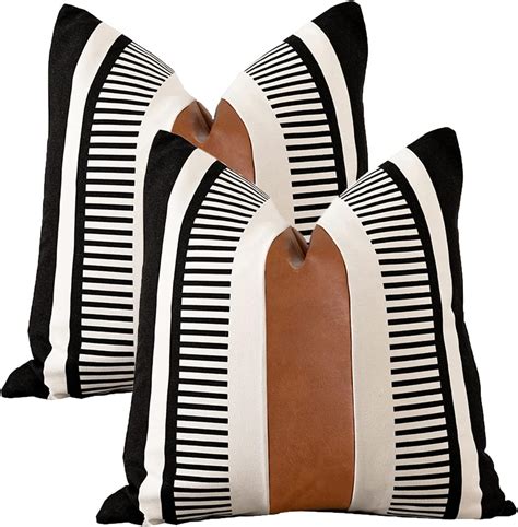 Carrie Home Black And White Plaid 26x26 Euro Pillow Covers