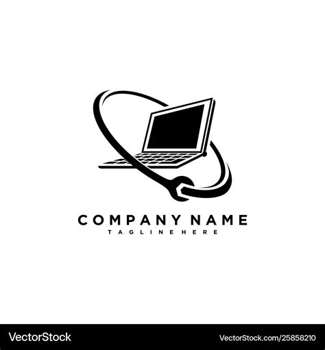 Laptop repair and maintenance logo Royalty Free Vector Image