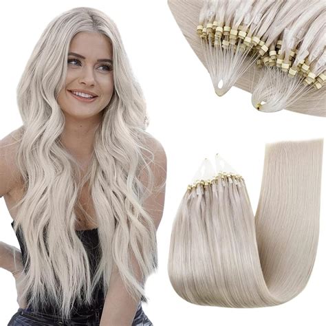 Runature Micro Beads Hair Extensions Blonde Human Hair Micro Loop Hair