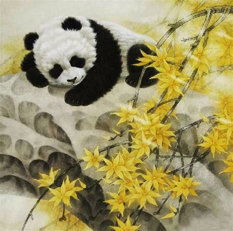 Chinese Panda Painting 0 4734060, 66cm x 66cm(26〃 x 26〃)