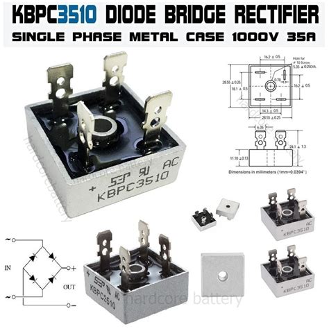 New Kbpc A V Ceramic Metal Silicon Case Single Phase Diode