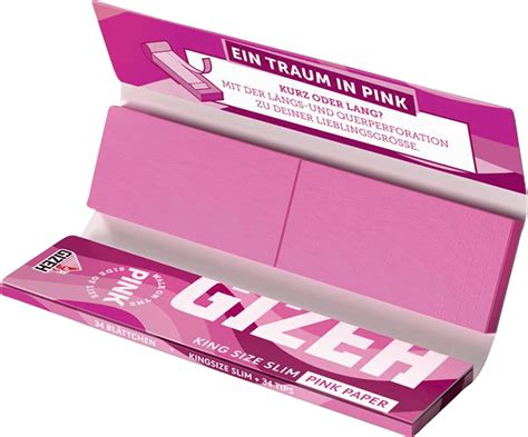 GIZEH All Pink King Size Slim 34 Blättchen 34 Tips für 2 20