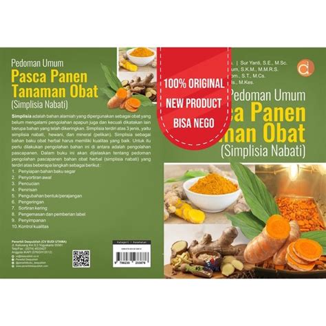 Jual Buku Pedoman Umum Pasca Panen Tanaman Obat Bw Shopee Indonesia