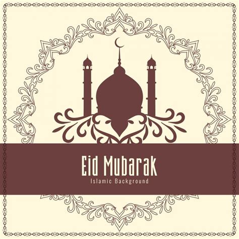 Free Vector Abstract Eid Mubarak Religious Background Illustration