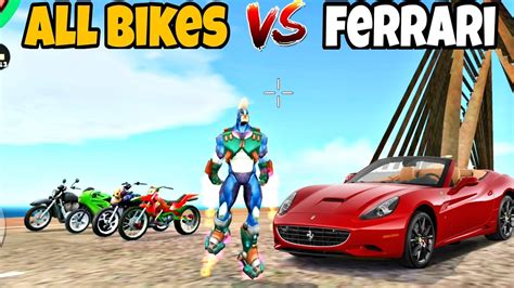 Rope Hero Vice Town Game Ferrari Vs All Bikes Race Rope Hero Game