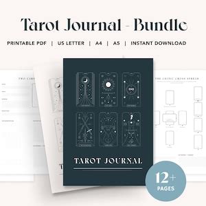 Tarot Journal Printable Tarot Reading Workbook Spreads A A Us