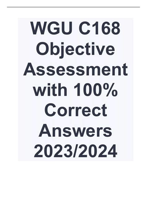 Wgu C Objective Assessment With Correct Answers Wgu