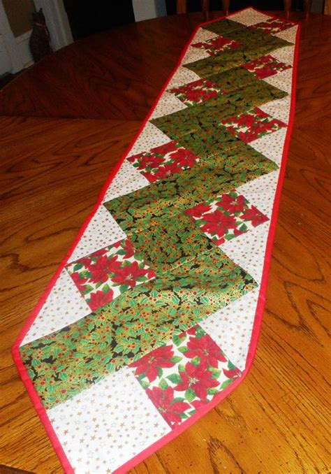 Reserved Quilted Christmas Zig Zag Table Runner Quilted Table