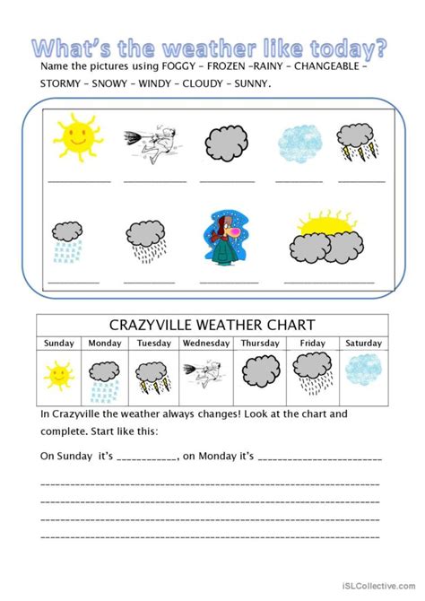 What S The Weather Like Today English Esl Worksheets Pdf Doc