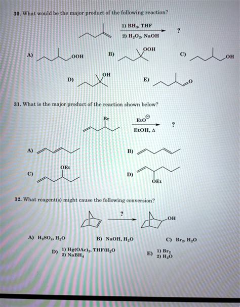 SOLVED What Would Be The Maiot Product Of The Following Reaction 1 BH