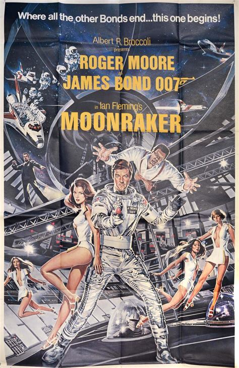 Original Vintage Cinema Poster James Bond Moonraker Roger Moore Dan