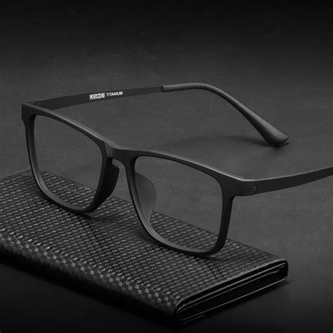 High Quality Ultra Light Square Comfortable Large Eyeglasses Pure Titanium Fashion Optical