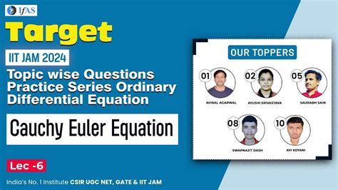 Cauchy Euler Equation In Ode Practice Questions Series L Iit Jam