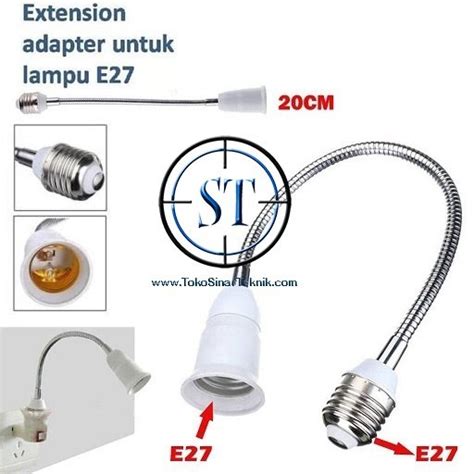 Jual Adapter Socket Extension Lampu E27 To E27 Converter Holder