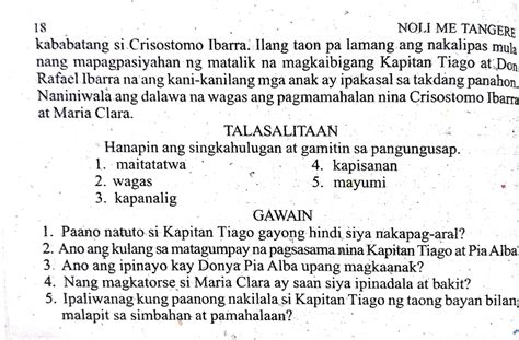 Noli Me Tangere Kababatang Si Crisostomo Studyx