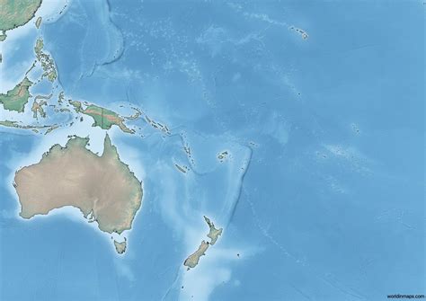 Physical Map of Oceania - World in maps