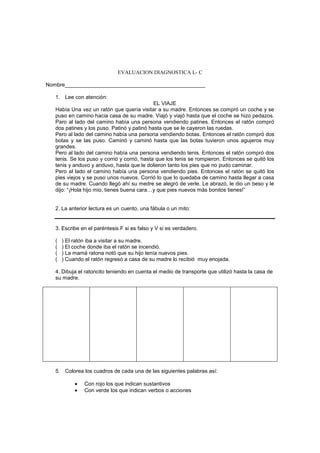 Evaluacion Diagnostica L Pdf