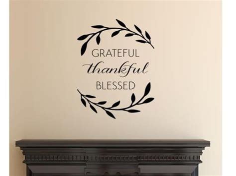 GRATEFUL THANKFUL BLESSED Wall Art Decal Quote Words Lettering Decor ...