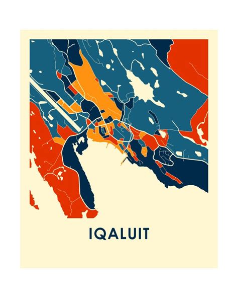 Iqaluit Map Print Full Color Map Poster - Etsy