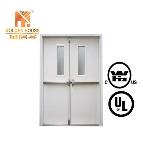 China Customized US Fire Rated Exit Door With Panic Bar Suppliers