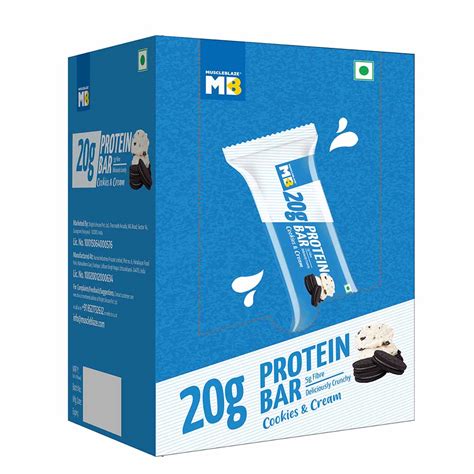 Muscleblaze Protein Bars 6 Bars Cookies And Cream Flavours