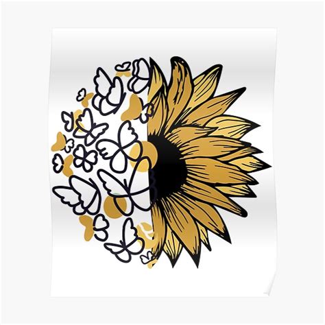 Sunflower Butterflies Dreams Monarchs Natural 7 Poster For Sale By Medressup Redbubble