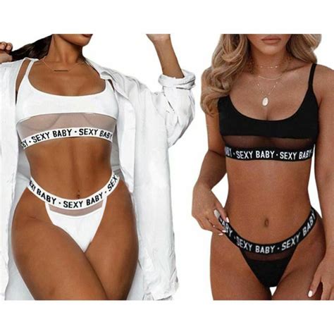 Womens Sexy Lingerie Sexy Temptation Lace Perspective Three Point Back
