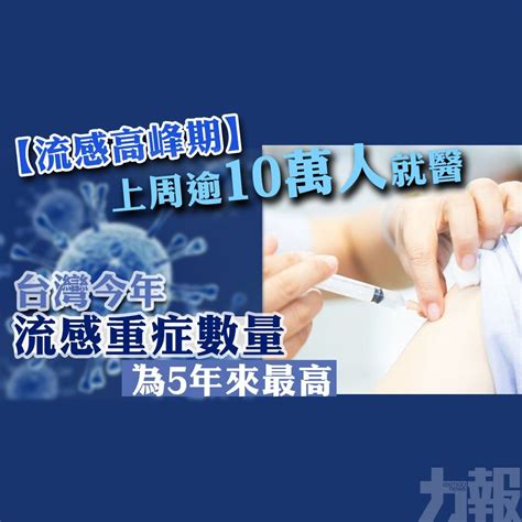 【流感高峰期】上周逾10萬人就醫 台灣今年流感重症數量為5年來最高 澳門力報官網