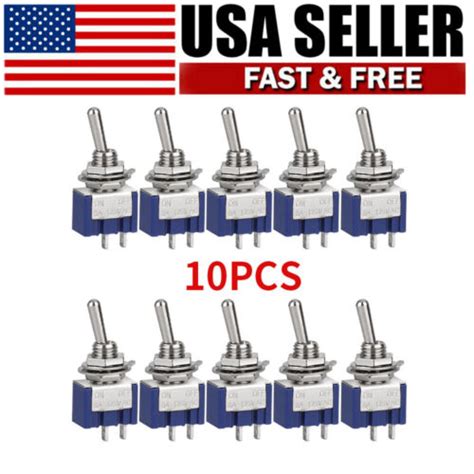 10PCS MTS 101 2 Position Mini Toggle Switch 2 Pin SPST ON OFF 6A 125V