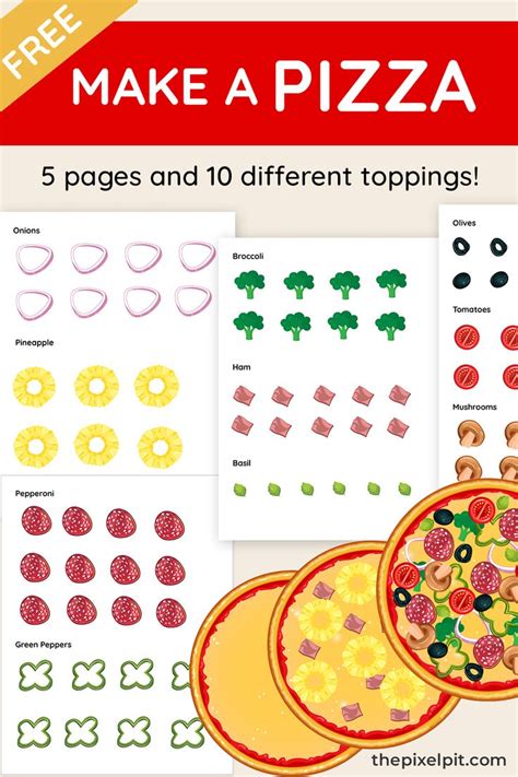 Make A Pizza Printable Pizza Toppings Cutouts Mrs Merry Pizza