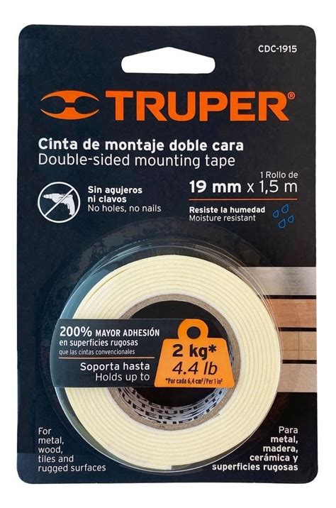 Cinta Fijacion Espuma Doble Cara Mm Mts Truper Mercadolibre