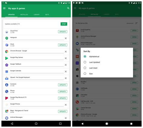 Google Play S My Apps Games Section Gets New Tabs And Sorting Options